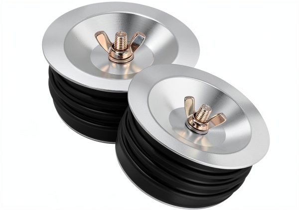 4 Inch Pipe Plug ZXBMS Drain Cap – 2 Pack Rubber & Stainless Steel-0