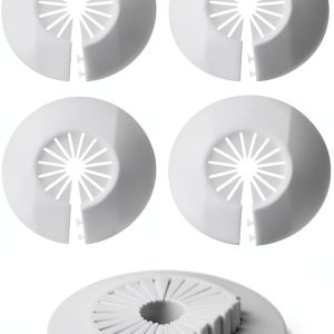 Escutcheon Plate Flange Pipe Covers 6pcs White ZAAWUUT Snap-On-0
