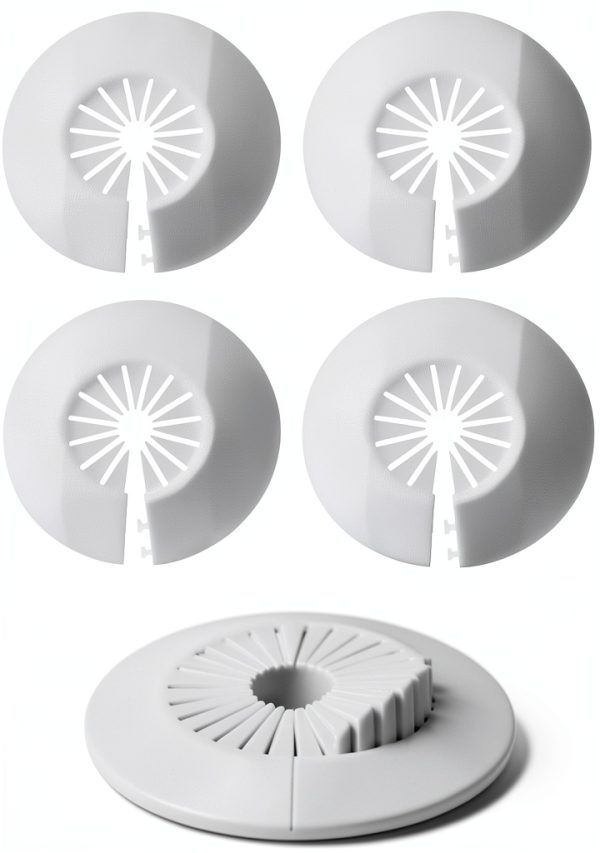 Escutcheon Plate Flange Pipe Covers 6pcs White ZAAWUUT Snap-On-0