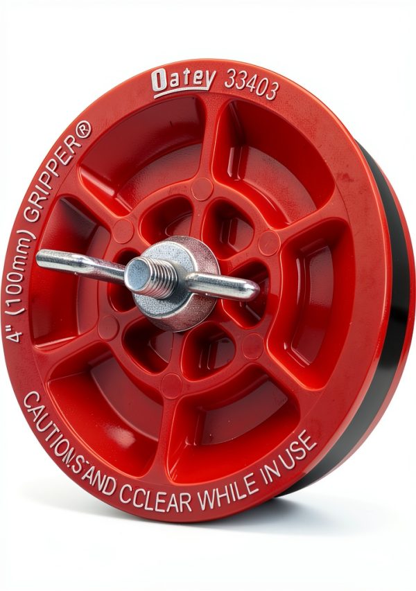 Plastic Plug Oatey 33403 4-Inch Red with Galvanized Screw and Wing Nut-0
