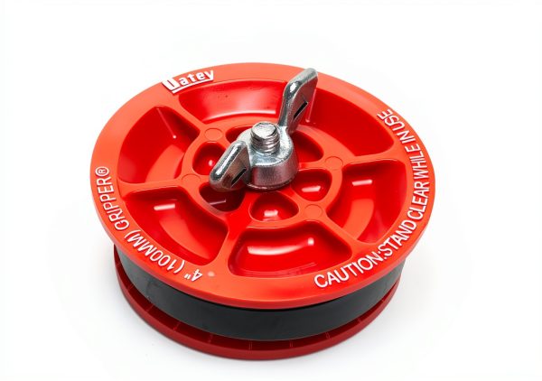 Plastic Plug Oatey 33403 4-Inch Red with Galvanized Screw and Wing Nut-2